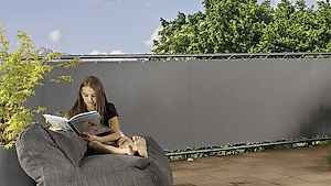 Sichtschutz Balkonbespannung Malta 5m x 90cm silber