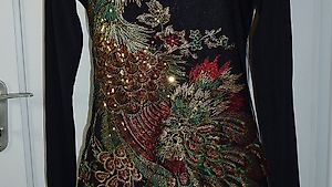 Wunderschönes Kleid mit Stickerei und Pailletten  Gr. S, L