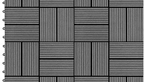22 Stk. Terrassenfliesen 30 x 30 cm 2 qm WPC Grau 807