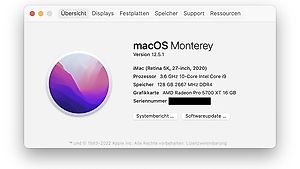 27 Zoll iMac, 2020, 4TB SSD 128GB RAM, AppleCare+