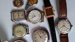 Lot de  10 montres anciennes mécaniques, à vérifier:
