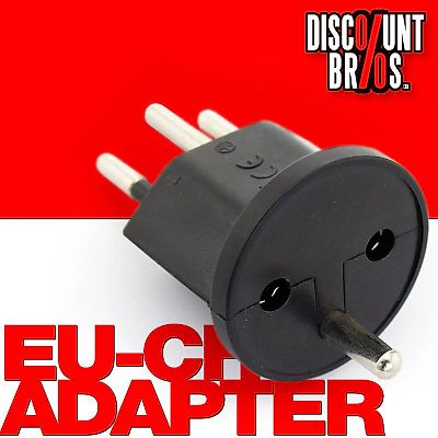 10er Pack permanent Fixadapter EU Schuko auf CH T12 3pol 10A