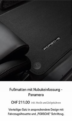 Fussmatten Porsche Panamera Original