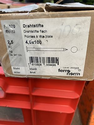 Drahtstift Flachkopf 4x100 mm